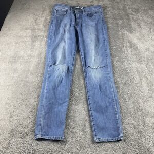 Levis‎ 711 Skinny Jeans Womens 30 Blue Medium Wash Stretch Mid Rise Distressed